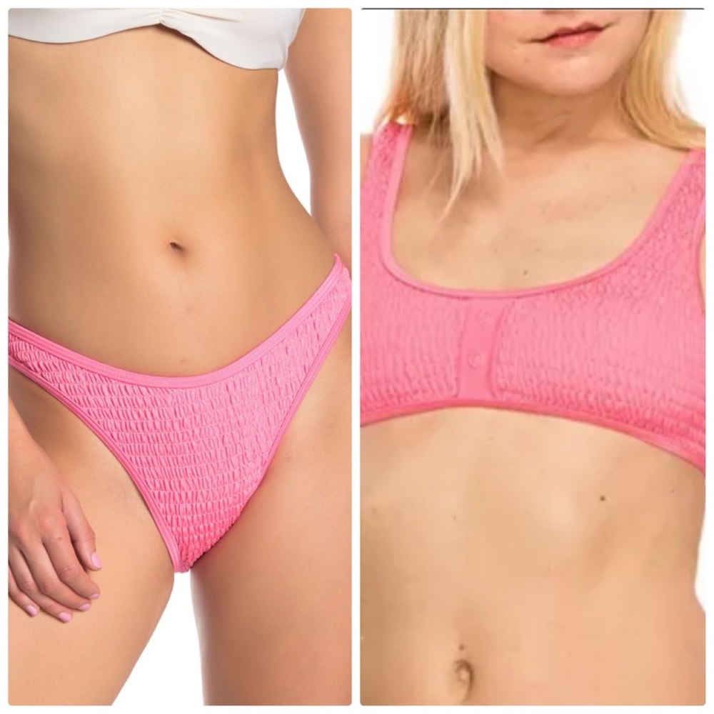 Kendall + Kylie Henley Bikini Set Neon Pink
